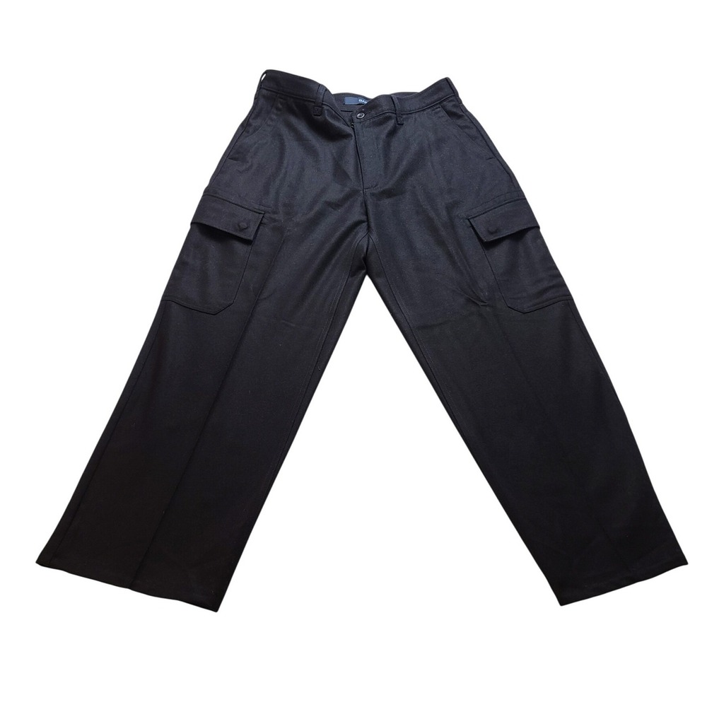 GAP Black Wool Blend Cargo Pants Men's 36x30‎ Straight Leg Flap Closures NWOT